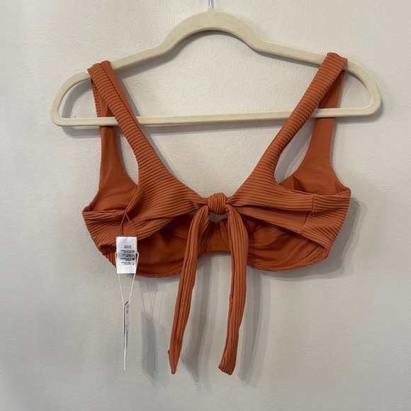L*Space Women's Orange Ribbed Bikini Top - Picture 3 of 3